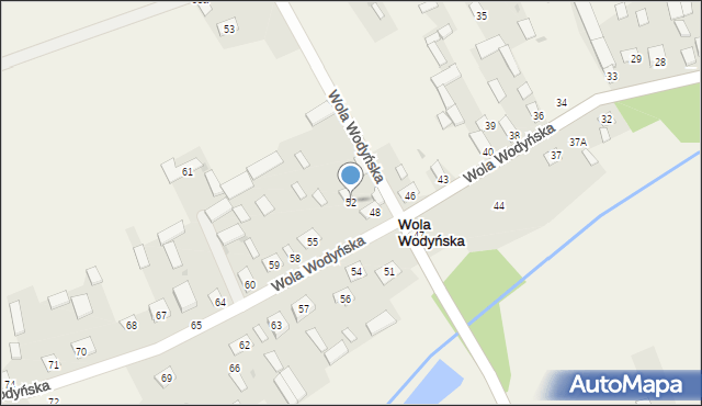 Wola Wodyńska, Wola Wodyńska, 52, mapa Wola Wodyńska