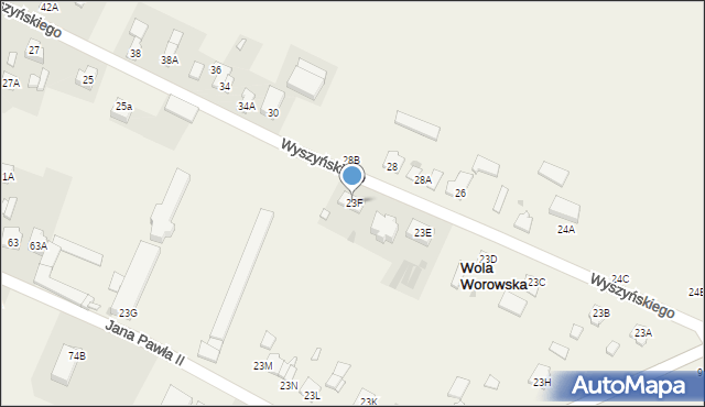 Wola Worowska, Wola Worowska, 23F, mapa Wola Worowska