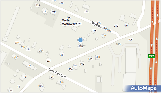 Wola Worowska, Wola Worowska, 23H, mapa Wola Worowska