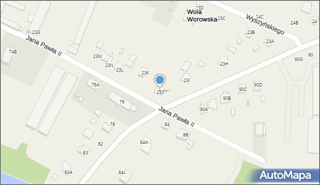 Wola Worowska, Wola Worowska, 23J, mapa Wola Worowska