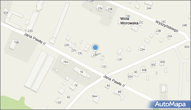 Wola Worowska, Wola Worowska, 23K, mapa Wola Worowska