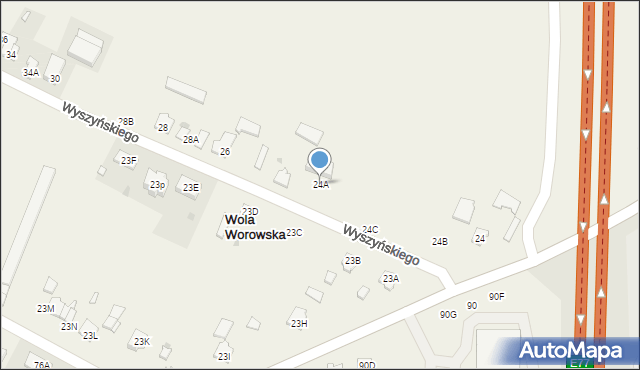 Wola Worowska, Wola Worowska, 24A, mapa Wola Worowska