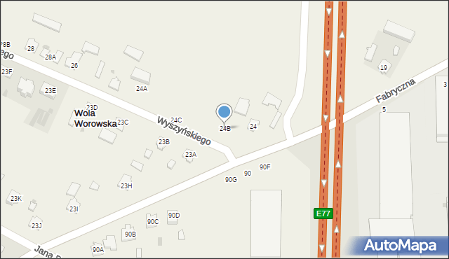 Wola Worowska, Wola Worowska, 24B, mapa Wola Worowska