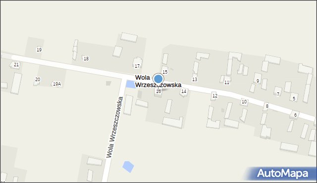 Wola Wrzeszczowska, Wola Wrzeszczowska, 16, mapa Wola Wrzeszczowska