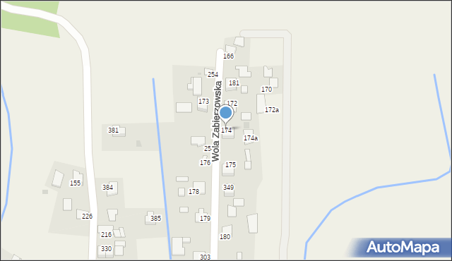 Wola Zabierzowska, Wola Zabierzowska, 174, mapa Wola Zabierzowska