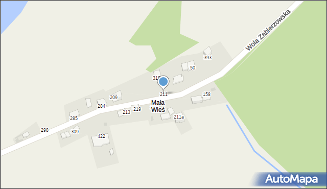 Wola Zabierzowska, Wola Zabierzowska, 211, mapa Wola Zabierzowska