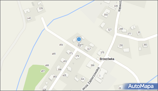 Wola Zabierzowska, Wola Zabierzowska, 322, mapa Wola Zabierzowska