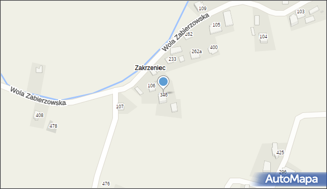 Wola Zabierzowska, Wola Zabierzowska, 346, mapa Wola Zabierzowska