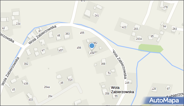 Wola Zabierzowska, Wola Zabierzowska, 434, mapa Wola Zabierzowska