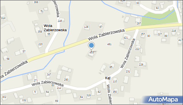 Wola Zabierzowska, Wola Zabierzowska, 453, mapa Wola Zabierzowska