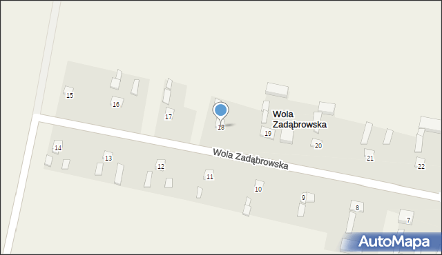 Wola Zadąbrowska, Wola Zadąbrowska, 18, mapa Wola Zadąbrowska