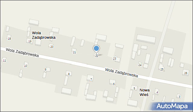 Wola Zadąbrowska, Wola Zadąbrowska, 22, mapa Wola Zadąbrowska