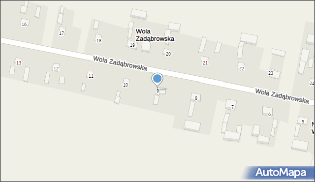 Wola Zadąbrowska, Wola Zadąbrowska, 9, mapa Wola Zadąbrowska