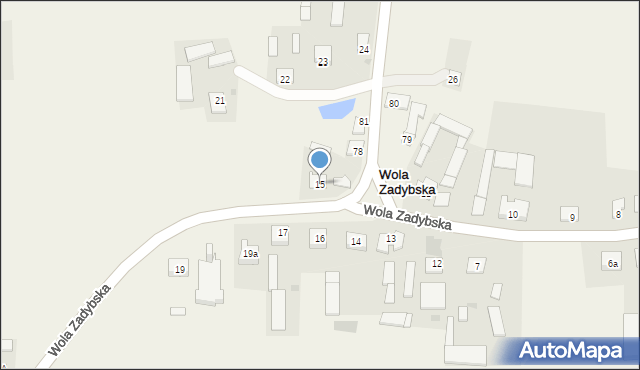 Wola Zadybska, Wola Zadybska, 15, mapa Wola Zadybska