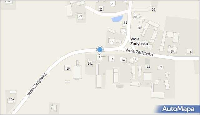 Wola Zadybska, Wola Zadybska, 17, mapa Wola Zadybska