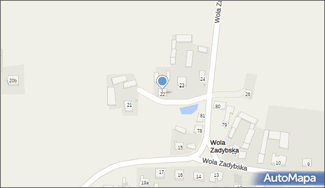 Wola Zadybska, Wola Zadybska, 22, mapa Wola Zadybska