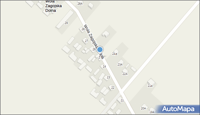 Wola Zagojska Dolna, Wola Zagojska Dolna, 25, mapa Wola Zagojska Dolna