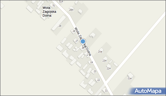 Wola Zagojska Dolna, Wola Zagojska Dolna, 26, mapa Wola Zagojska Dolna