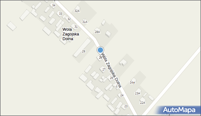 Wola Zagojska Dolna, Wola Zagojska Dolna, 28, mapa Wola Zagojska Dolna