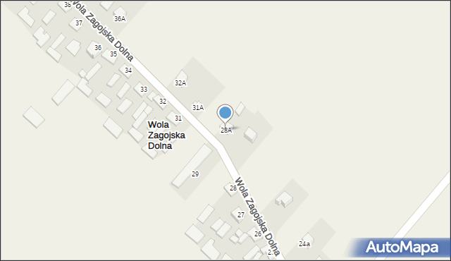 Wola Zagojska Dolna, Wola Zagojska Dolna, 28A, mapa Wola Zagojska Dolna