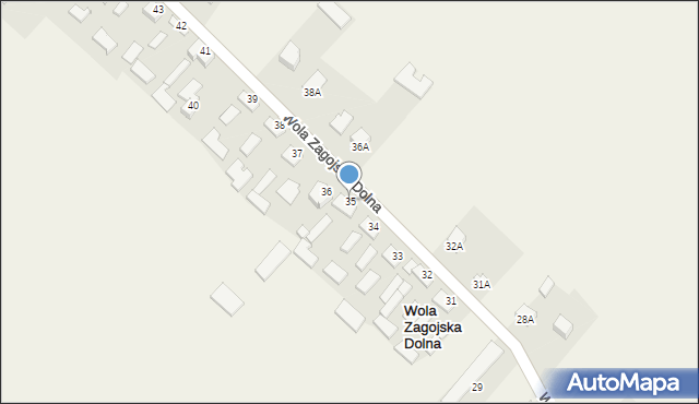 Wola Zagojska Dolna, Wola Zagojska Dolna, 35, mapa Wola Zagojska Dolna