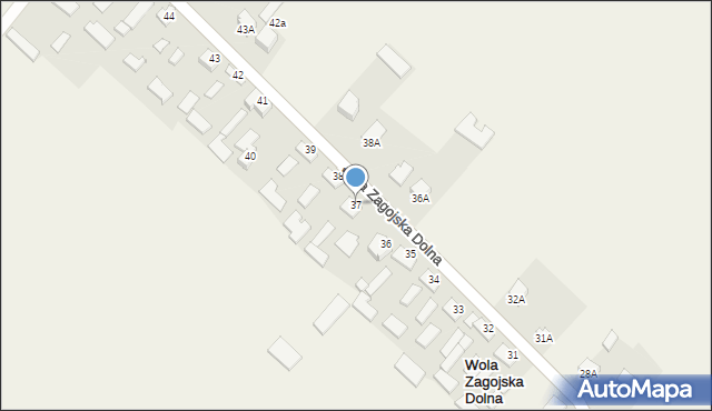 Wola Zagojska Dolna, Wola Zagojska Dolna, 37, mapa Wola Zagojska Dolna