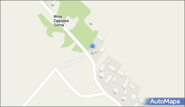 Wola Zagojska Górna, Wola Zagojska Górna, 63, mapa Wola Zagojska Górna