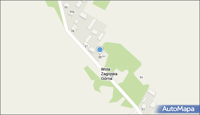 Wola Zagojska Górna, Wola Zagojska Górna, 66, mapa Wola Zagojska Górna