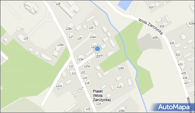 Wola Zarczycka, Wola Zarczycka, 123, mapa Wola Zarczycka