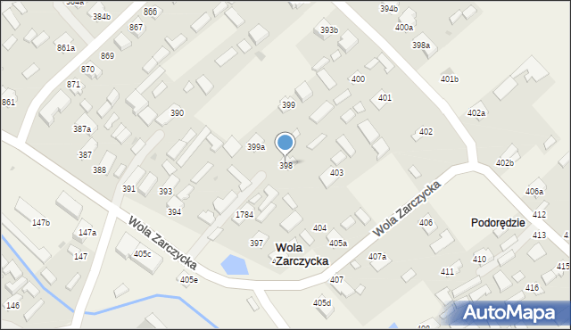 Wola Zarczycka, Wola Zarczycka, 398, mapa Wola Zarczycka