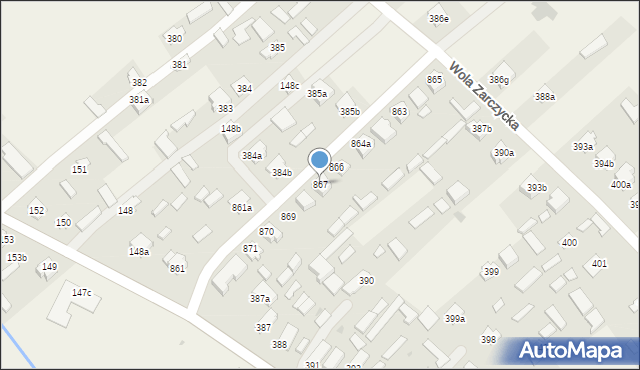 Wola Zarczycka, Wola Zarczycka, 867, mapa Wola Zarczycka