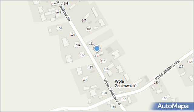 Wola Zdakowska, Wola Zdakowska, 113, mapa Wola Zdakowska