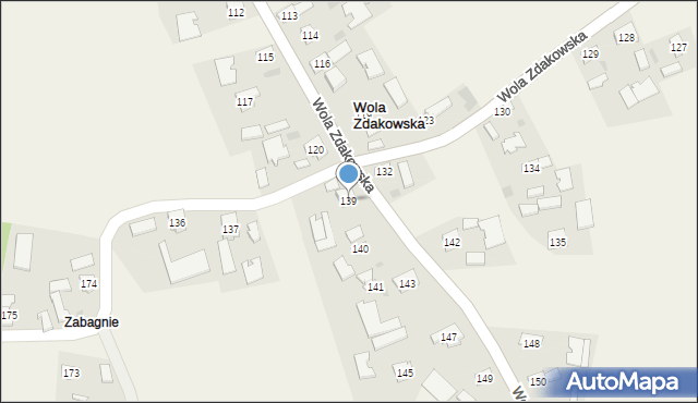 Wola Zdakowska, Wola Zdakowska, 139, mapa Wola Zdakowska