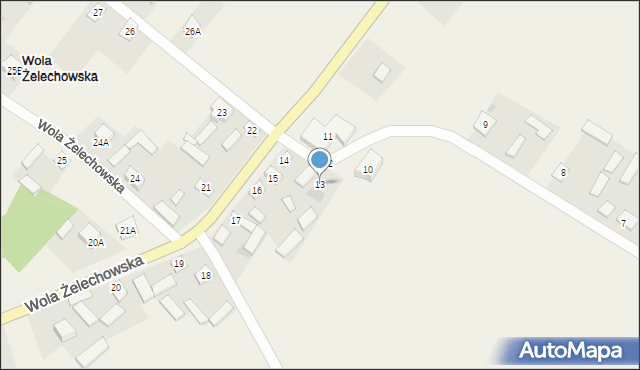 Wola Żelechowska, Wola Żelechowska, 13, mapa Wola Żelechowska