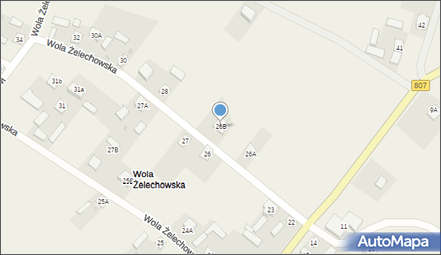 Wola Żelechowska, Wola Żelechowska, 26B, mapa Wola Żelechowska