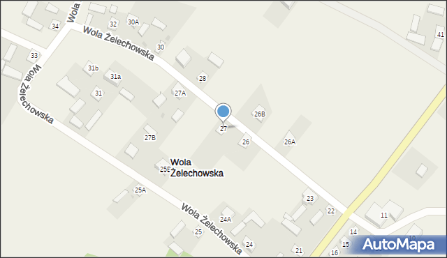 Wola Żelechowska, Wola Żelechowska, 27, mapa Wola Żelechowska