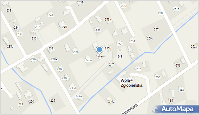 Wola Zgłobieńska, Wola Zgłobieńska, 245, mapa Wola Zgłobieńska