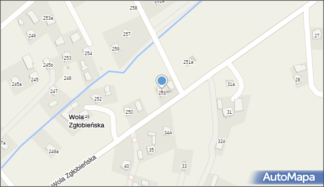 Wola Zgłobieńska, Wola Zgłobieńska, 251, mapa Wola Zgłobieńska