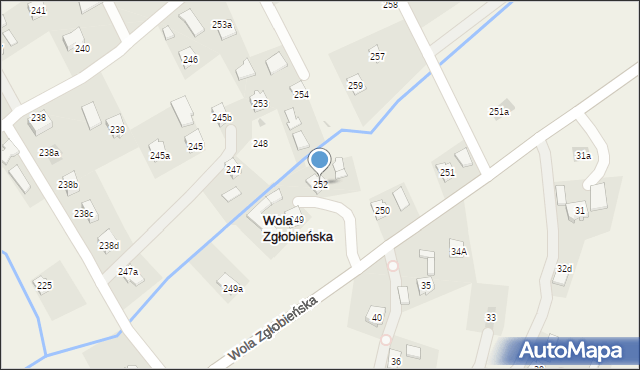 Wola Zgłobieńska, Wola Zgłobieńska, 252, mapa Wola Zgłobieńska