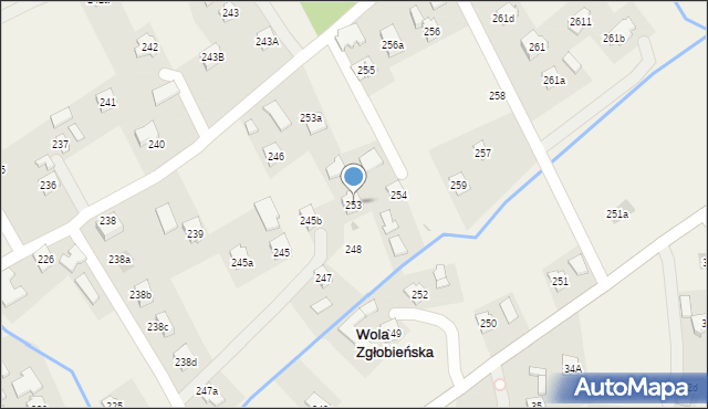 Wola Zgłobieńska, Wola Zgłobieńska, 253, mapa Wola Zgłobieńska