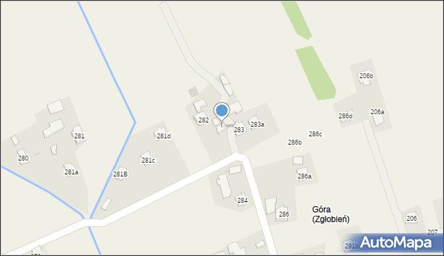 Wola Zgłobieńska, Wola Zgłobieńska, 283a, mapa Wola Zgłobieńska