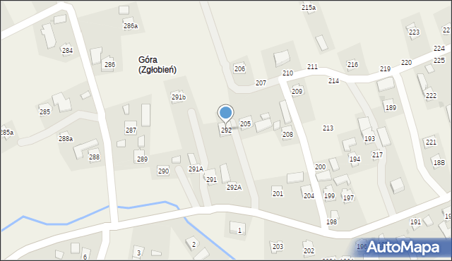 Wola Zgłobieńska, Wola Zgłobieńska, 292, mapa Wola Zgłobieńska