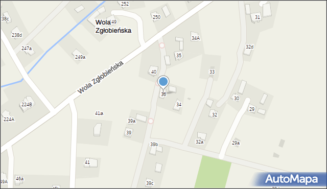 Wola Zgłobieńska, Wola Zgłobieńska, 36, mapa Wola Zgłobieńska