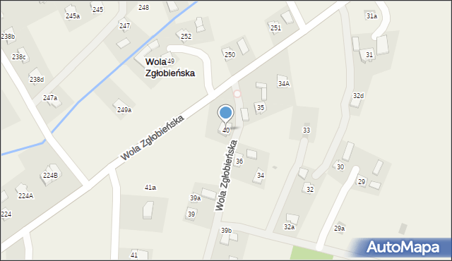 Wola Zgłobieńska, Wola Zgłobieńska, 40, mapa Wola Zgłobieńska