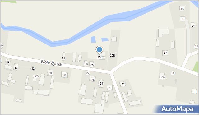 Wola Życka, Wola Życka, 25c, mapa Wola Życka