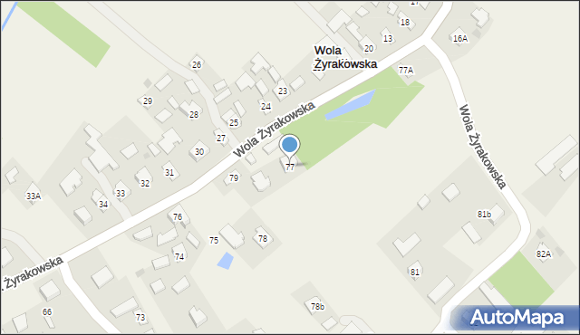 Wola Żyrakowska, Wola Żyrakowska, 77, mapa Wola Żyrakowska