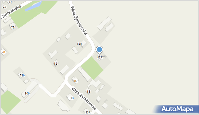 Wola Żyrakowska, Wola Żyrakowska, 82A, mapa Wola Żyrakowska