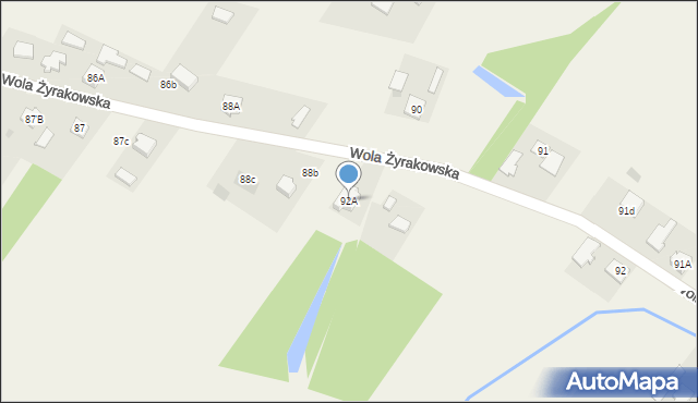 Wola Żyrakowska, Wola Żyrakowska, 92A, mapa Wola Żyrakowska