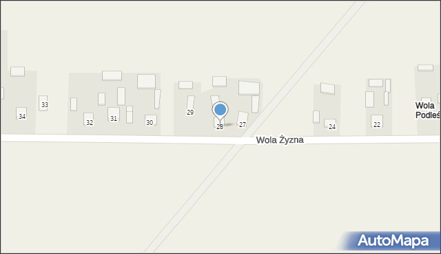 Wola Żyzna, Wola Żyzna, 28, mapa Wola Żyzna