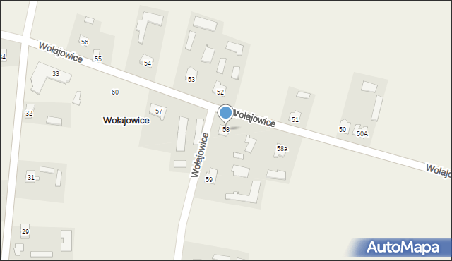 Wołajowice, Wołajowice, 58, mapa Wołajowice